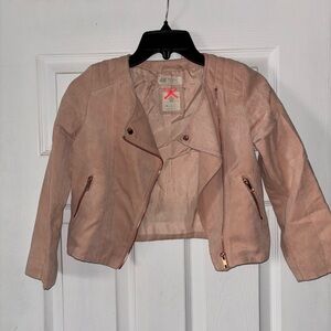 H&M Girls Pink Faux Suede Jacket